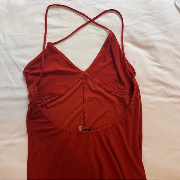 Norma Kamali Low Back Slip Jumpsuit Cinnamon Orange Size Small - Picture 7 of 8